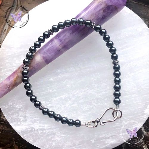 Hematite Bracelet With Hook Clasp